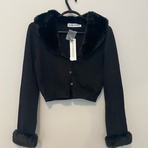 Faux fur cardigan